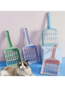 1个装免动力多色聚丙烯塑料宠物猫砂铲，经久耐用，易于清洁。宠物清洁用品，猫砂盆铲，长柄猫便铲，大孔猫砂铲，猫砂盆清洁工具，可重复使用，多种颜色可选，幼猫用品，宠物用品，猫砂，猫砂盆，母亲节礼物 - 彩色 - 查看 2
