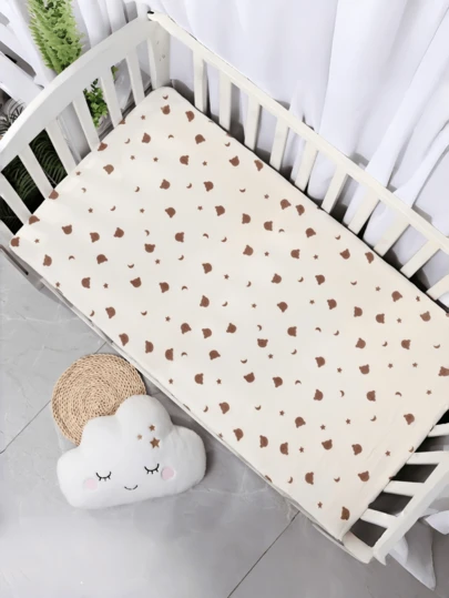 Bộ 1 ga trải giường cũi trẻ em bằng vải muslin, thoáng khí, dùng cho cả bé trai và bé gái, chất liệu sợi siêu mềm, phù hợp với cũi trẻ em/cũi mini tiêu chuẩn.