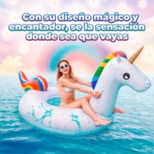 Flotador Inflable para Piscina de Unicornio - Blanco - Ver 4