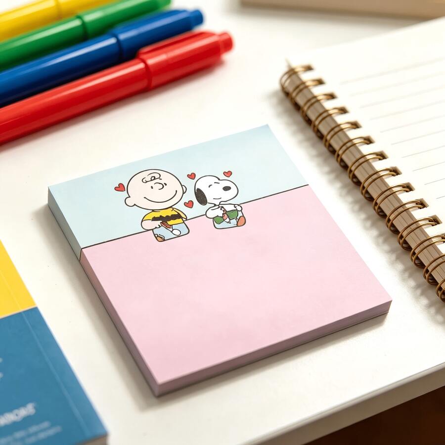 1pc Snoopy Sticky Notes, Portable Book Index Tabs, School & Office Supplies, Cute Bookmark Sticky Notes Suitable For Gift Packaging And Party Decoration - Multicolor - View 1
