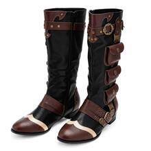 Black Steampunk Burning Carriage Burning Men's Practical Pocket Men's Clothing Boots Have Smaller Leg Circumference, It Is Recommended To Choose A Size Larger - Black - View 13