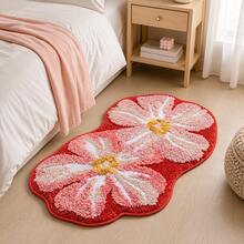 1 Buah, Desain Bunga Merah, Beludru Lembut, Ketebalan 0,39 cm, Isian Spons yang Memantul, Menyerap Air dan Anti Selip, Dapat Dicuci dengan Mesin, Cocok untuk Keset Kamar Mandi dan Dapur, Sesuai dengan Suasana Furnitur Anda. Keset Kamar Mandi, Karpet Kamar Mandi, Karpet Area untuk Dekorasi Kamar Tidur atau Ruang Tamu. - Gaya bohemian - View 6