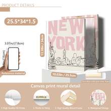 1 Stück New York City Skyline mit Freiheitsstatue Rosa Leinwand Poster - Moderner minimalistischer rosa akademischer Innenraum Ästhetik, Tintendruck der Freiheitsstatue und des World Trade Center 1, geeignet für Studentenwohnheim, Wohnzimmer, Schlafzimmer, moderne Heimdekoration, Leinwandkunst, modische Mädchenkunst, inspirierende Zitat Kunst, Heimdekoration, Hängeleinwand - A - Übersicht 15