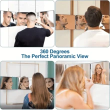Espejo de Cuidado Personal Ajustable 360° en 3 Direcciones - Vidrio Anti-Empañamiento de Alta Definición, Diseño Plegable Portátil, Adecuado para el Hogar, Viajes, Gimnasio y Salón de Belleza - Perfecto para Afeitado de Hombres, Peinado de Mujeres, Maquillaje, Estudiantes y Profesionales - Ahorro de Espacio, Decoración de Baño y Asistente de Almacenamiento de Cuidado Personal, Asequible, Regalo de Navidad, Cosméticos, Herramientas de Maquillaje, Económico, Regalo, Regalo para Mujeres, Regalo de Navidad - Multicolor - Ver 7