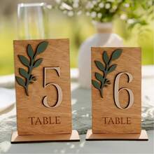 10pcs Wooden 1-30 Table Number Plates, Square Wooden Wedding Table Decor, Rustic Wedding Decoration, Wedding Table Signage, Table Number Signs, Party Table Numbers - No. 1-10 - View 1