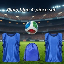 2026 World Cup USA Canada Mexico 4PCS Piece Football Vest, Adjustable Elastic Training Vest With Storage Bag, Suitable For Youth And Adult Players, Football Related, Boys' Games - Multicolor - View 5