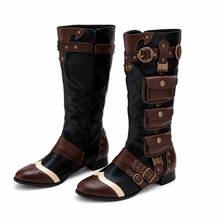 Black Steampunk Burning Carriage Burning Men's Practical Pocket Men's Clothing Boots Have Smaller Leg Circumference, It Is Recommended To Choose A Size Larger - Black - View 14