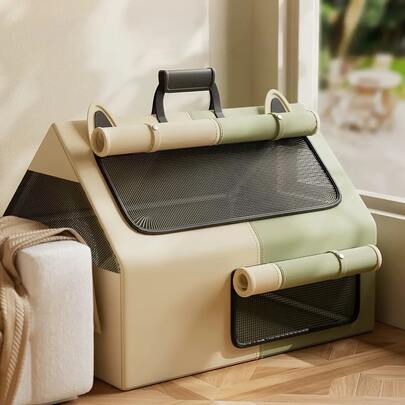 1pc-Large Foldable Cat Dog Whelping Box, Portable Pet Maternity Nest With Breathable Mesh, Detachable Dog Cat Delivery Room For Pregnancy, Postpartum Recovery
