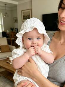 1pc Baby/Toddler Butterfly Lace Trim Sun Hat, Unisex Infant Daily UV Protection Canopy Bonnet, Cute Princess Pointed Cap For Spring/Summer/Autumn - 1PC - View 1