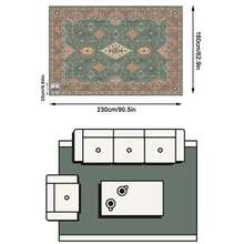 1pc Vintage European-Style Persian Floral Totem Area Rug/Carpet/Door Mat, Moroccan Inspired Faux Wool Rug, Suitable For Bathroom, Kitchen, Entryway, Hallway, Bedside, Living Room, Bedroom, Machine Washable, Home Decor - Multicolor - View 13