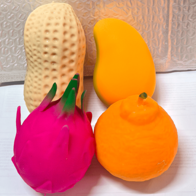 1pc Peanut/Pitaya/Cheese/Corn/Apple/Bun Shaped Silicone Squeeze Toy, Stress Relief Sensory Toy Collection, Slow Rebound For Adults, Repetitive Squeezing, Finger Toy For Anxiety Relief, Suitable For Office & Party