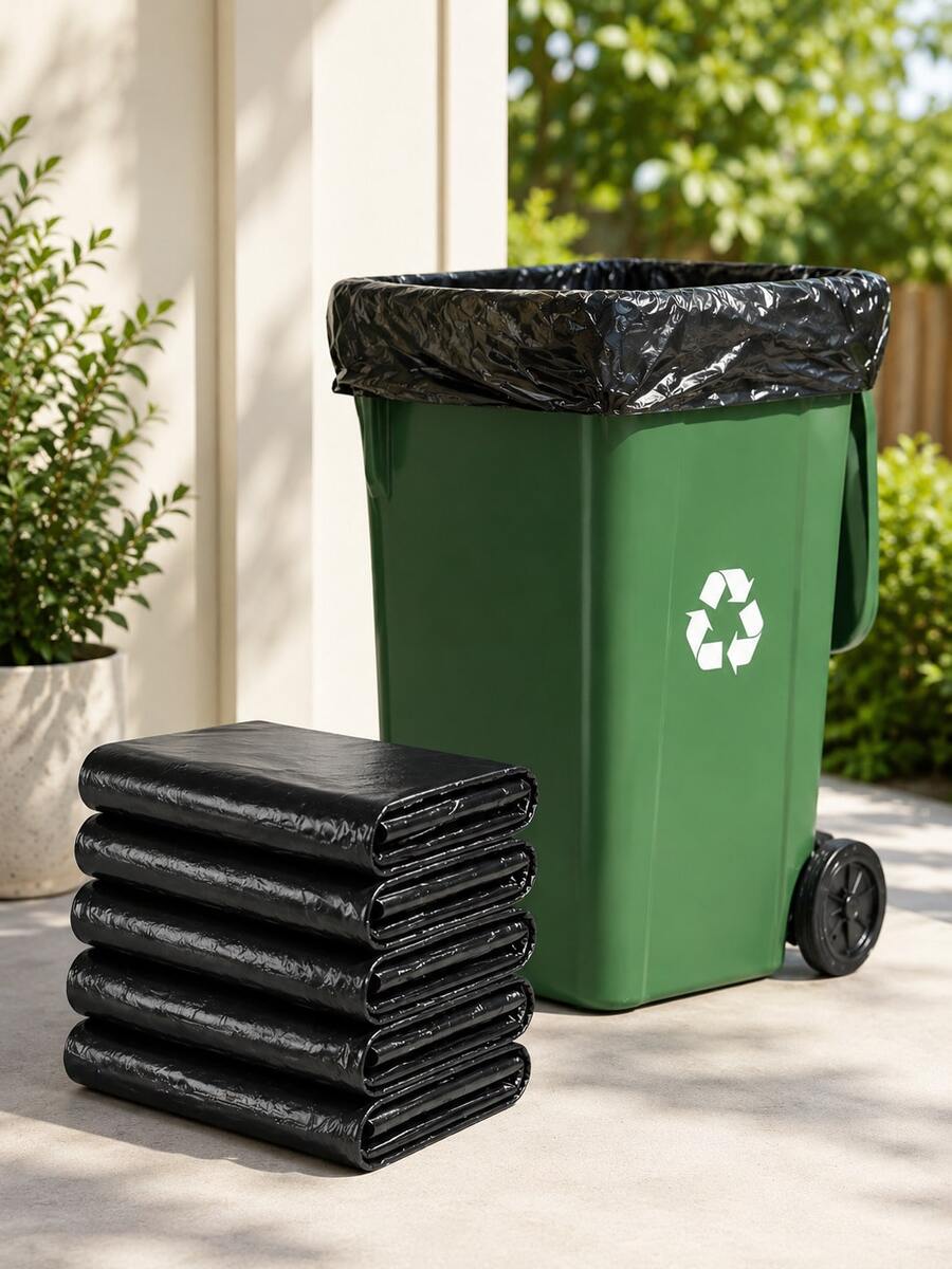 Large Heavy Duty Trash Bags – Thick, Durable Garbage Bags For Home, Garden & Cleaning, Multipurpose Household Essentials - Black - View 1