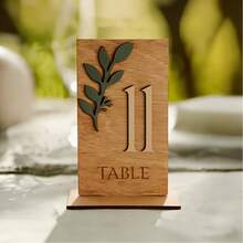 10pcs Wooden 1-30 Table Number Plates, Square Wooden Wedding Table Decor, Rustic Wedding Decoration, Wedding Table Signage, Wedding Table Numbers, Party Table Numbers - 11-20 - View 2