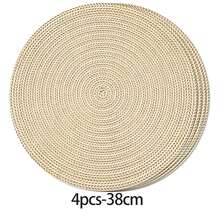 4/6pcs Gold Foil Round Placemats, Wheat Pattern, 15 Inch PVC Material, Washable, Suitable For Dining, Events, Parties, Weddings, Bridal Showers, Home & Daily Use - Gold - View 12