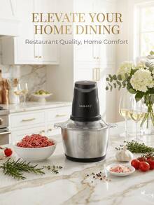 SOKANY 400W Electric Meat Grinder, 2L 304 Stainless Steel Food Chopper With 2 Speed Control, Multi-Function Mini Food Processor For Meat Vegetables Garlic, Detachable Dishwasher Bowl For Family Cooking - Silver - View 4