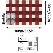 1pc Rug, Carpet, Area Rug, Doormat, Runner, Nordic Modern Minimalist Plaid - Red & White Simple Geometric Checkered - Household Area Carpet, Bathroom, Kitchen, Entryway, Hallway, Bedside, Living Room, Bedroom, All Season Machine Washable Carpet Mat, Home Decor - Multicolor - View 11