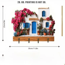 1 pieza Gancho para llaves de casa colorido, decorado con patrones de conejo, huevo y floral, adecuado para decoración principal de Pascua, decoración del hogar, colgar llaves y uso en el baño - Champán - Ver 11
