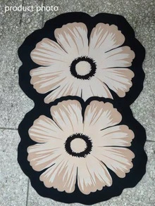 1pc Gold Floral Pattern Bath Mat, Bathroom Rug, Door Mat, Small Rug, Carpet, Floor Mat, Home Decor, Area Rug, Outdoor Mat, Bedroom Carpet, Washable Rug - Multicolor - View 4