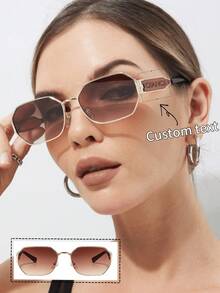 Kính gọng acrylic thời trang tùy chỉnh, phụ kiện thời trang nữ, kính gọng acrylic thanh lịch, có thể tùy chỉnh lời chúc, tên trên viền kính, kính thời trang nữ 2026, quà tặng phù dâu, quà tặng cá nhân hóa, quà cưới, quà sinh nhật, quà dự tiệc, khắc laser, phong cách, cổ điển, độc quyền - Vàng - Xem 3