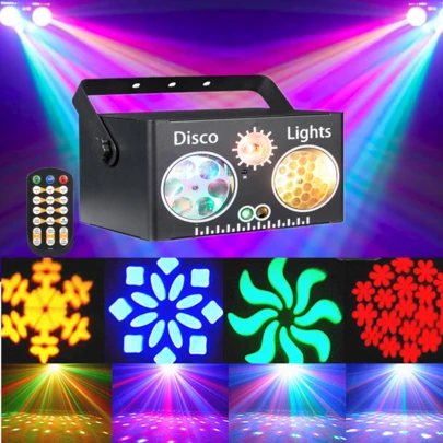 Đèn DJ Disco Dance Hall, đèn trang trí tiệc, hỗ trợ điều khiển DMX512, điều khiển từ xa, kích hoạt âm thanh - tất cả trong một. Thích hợp cho biểu diễn sân khấu, tạo không khí, trang trí phòng, sinh nhật, quà tặng, quán bar, KTV và tiệc cưới.