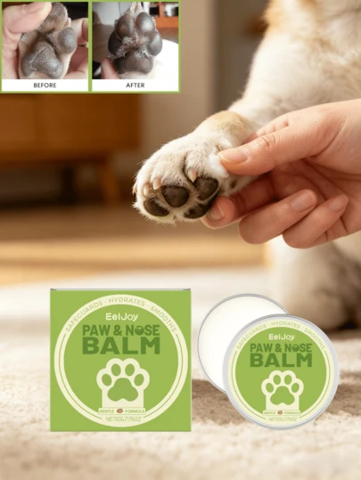 Pet Nourishing Paw Balm - Gently Cares For Pet Dog Paws, Moisturizes And Repairs Dry, Cracked And Rough Paw Pads. Made With Natural Plant-Based Ingredients, Breathable Protective Layer, Gentle And Quickly Absorbed, Year-Round Care For Your Dog's Paws.