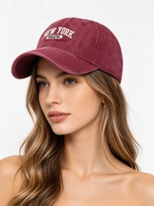 1pc Women's Washed NYC Letter Embroidery Baseball Cap, Suitable For Spring, Summer, Autumn, Winter, Sun Protection, Daily Wear, Outdoor Sports, Holiday, Travel - Blue - View 12