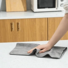 Bộ khăn lau màu xám, siêu mềm, nhanh khô và thấm hút tốt, dùng cho nhà bếp, phòng tắm, nhà cửa và đồ dùng gia đình. - xám - Xem 5
