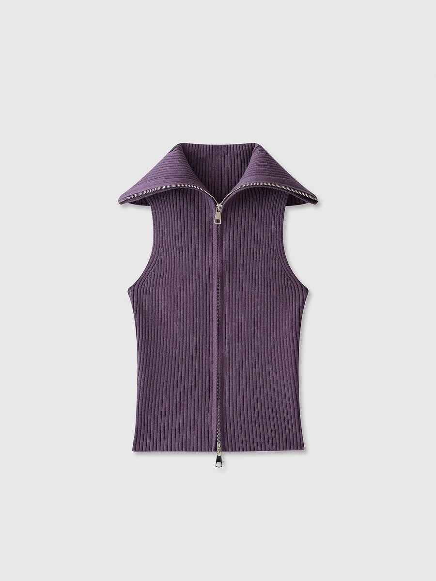 Women's Solid Color Casual Versatile Daily Knit Top Summer - Purple - View 1