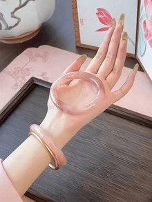 1件女士时尚仿玉手链（适合体重100磅以下的女性），在灯光下更显晶莹剔透 - 彩色 - 查看 6