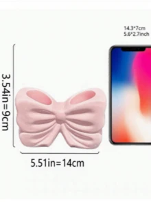1pc/2pcs Cute Bow-Knot Shaped Pen Holder - Made Of PLA Material, 3D Printed, Desktop Makeup Brush And Office Supply Organizer, Elegant Makeup Brush Storage, Suitable For Girls, Students And Women For Creative Decoration, Body Art Decor, Office Supplies, Multifunctional Desktop Pen Holder, Makeup Brush Holder; Birthday Gift, Party Gift; Valentine's Day Gift - Multicolor - View 4