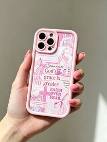 Gods Grace Is Greater Than Fear  Pink Phone Case For IPhone X/XS/11/12/13/14/15/16 Pro -Anti-Scratch With Full Camera Protection - Stylish & Durable -Cute Aesthetic Gift For Girls,Women - Hồng - Xem 4