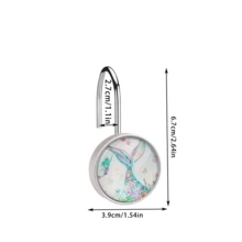 12pcs High-End Crystal Glass & Stainless Steel Anti-Rust Mermaid Decorative Shower Curtain Hooks, Bathroom Accessories, Home Decor - 12pcs Color - View 3