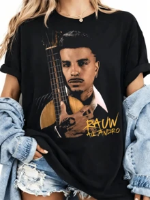 Förfalskad t-shirt, latinamerikansk reggaeton-sångerska - Svart - Visa 6