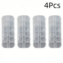 2/3/4/5Pcs Transparent Geometric Nail Art Storage Box, Assemblable And Detachable Plastic Box, Nail Art Dried Flower Organizer, Anti-Drop Rectangular Jewelry Storage Box - Multicolor - View 14
