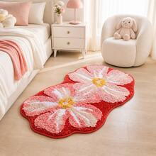 1 Buah, Desain Bunga Merah, Beludru Lembut, Ketebalan 0,39 cm, Isian Spons yang Memantul, Menyerap Air dan Anti Selip, Dapat Dicuci dengan Mesin, Cocok untuk Keset Kamar Mandi dan Dapur, Sesuai dengan Suasana Furnitur Anda. Keset Kamar Mandi, Karpet Kamar Mandi, Karpet Area untuk Dekorasi Kamar Tidur atau Ruang Tamu. - Gaya bohemian - View 1