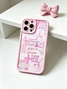Gods Grace Is Greater Than Fear  Pink Phone Case For IPhone X/XS/11/12/13/14/15/16 Pro -Anti-Scratch With Full Camera Protection - Stylish & Durable -Cute Aesthetic Gift For Girls,Women - Hồng - Xem 3
