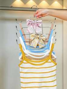 4/8 Tier Foldable Metal Clothes Hanger, Multi-Layer Pants Rack, Durable Lingerie Storage Rack, Collapsible Dorm Hanger Suitable For College Girls And Home Essential - Space-Saving Underwear, Shirt And Pajama Storage - View 7