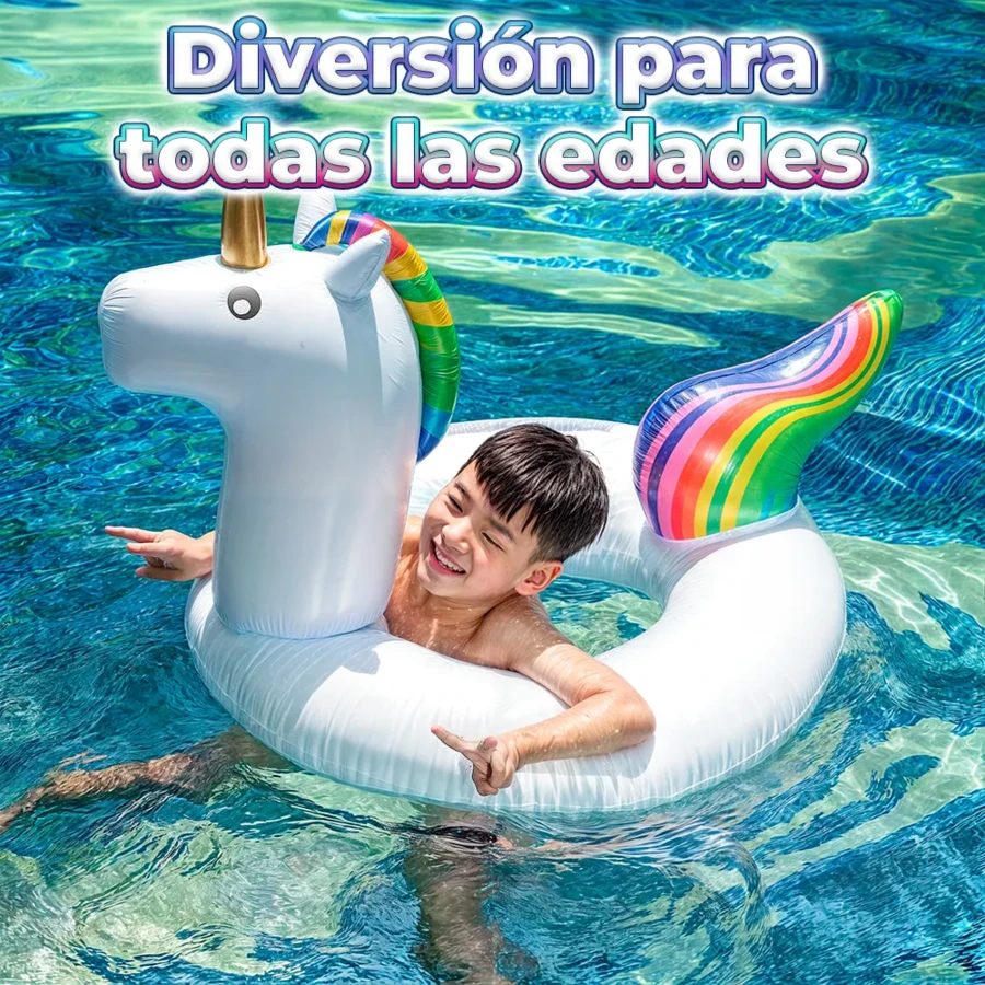 Flotador Inflable para Piscina de Unicornio - Blanco - Ver 1