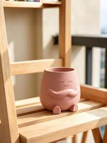 1pc Mini Succulent Plant Pot For Office Desks, A Perfect Container For Growing Herbs Or Succulents, Ideal As A Gardening Gift And Home Decoration, Made Of Plastic Set Of 3D Printed Sitting Posture Heart-Shaped Flower Pots,For Office Desktop, Creative Garden Balcony Landscape Planters, Home Decor Items - A - View 12