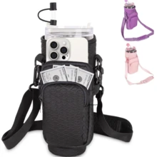 40oz Insulated Tumbler Waterproof Nylon Carrying Bag, With Crossbody Strap, Phone Pocket And Detachable Shoulder Strap, Adjustable Strap Length, Suitable For Fitness And Travel - Multicolor - View 5