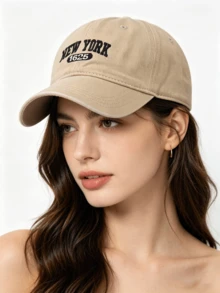 1pc Women's Washed NYC Letter Embroidery Baseball Cap, Suitable For Spring, Summer, Autumn, Winter, Sun Protection, Daily Wear, Outdoor Sports, Holiday, Travel - Blue - View 19