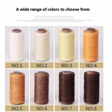 2 Rolls 60m Flat Waxed Thread, Leather Sewing Waxed Line, Handmade Waxed Thread Suitable For Leather Craft DIY Weaving - Multicolor - View 6