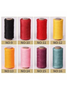 2 Rolls 60m Flat Waxed Thread, Leather Sewing Waxed Line, Handmade Waxed Thread Suitable For Leather Craft DIY Weaving - Multicolor - View 7