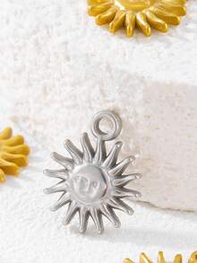 5piezas/10piezas/20piezas Colgante de Sol en Relieve de Acero Inoxidable, Accesorios de Joyería DIY de Cara de Sol de Moda Retro, Artículos talla grande Vendidos Transfronterizos - Mini Sol - Ver 3