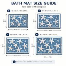 1PC Blue Starfish Bath Mat, Coastal Style Faux Velvet Rectangular Rug With Low-Pile Short Plush, Machine Washable & Easy Clean Non-Slip Bathroom Floor Mat For Home Decor.Bath Mat,Bathroom Rug Area Rug For Bedroom Or Living Room Decor. - Ocean Breeze - View 8