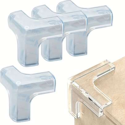 Transparent Silicone Table Corner Guards, Clear Edge Protection Cover, Baby Safety Anti-Collision Table Corner Cushion
