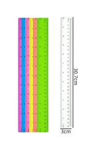 10/15pcs Transparent Colored Plastic Ruler - 12 Inch Ruler, School Student Measurement Supplies, Marked With Centimeter, Millimeter And Inch Scales, Multiple Colors Available, Transparent Design, Student Drawing Supplies Ruler, Back To School Essential - Colored Transparent Ruler - View 7