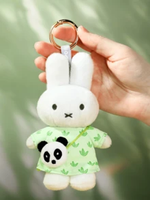 Móc khóa gấu trúc Miffy nhồi bông, thú nhồi bông hình thỏ dễ thương, phụ kiện túi xách, mặt dây chuyền ba lô mềm mại, đồ trang trí xe hơi dễ thương, quà tặng - Nhiều màu - Xem 9