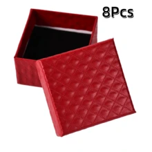 1 pieza/2/5/8/10/12Pcs-Caja de Joyas, Caja de Embalaje de Joyas con Patrón de Diamante, Caja de Collar de Plata, Caja de Almacenamiento de Anillos y Pendientes Caja Pequeña a Cuadros Negros - Multicolor - Ver 24
