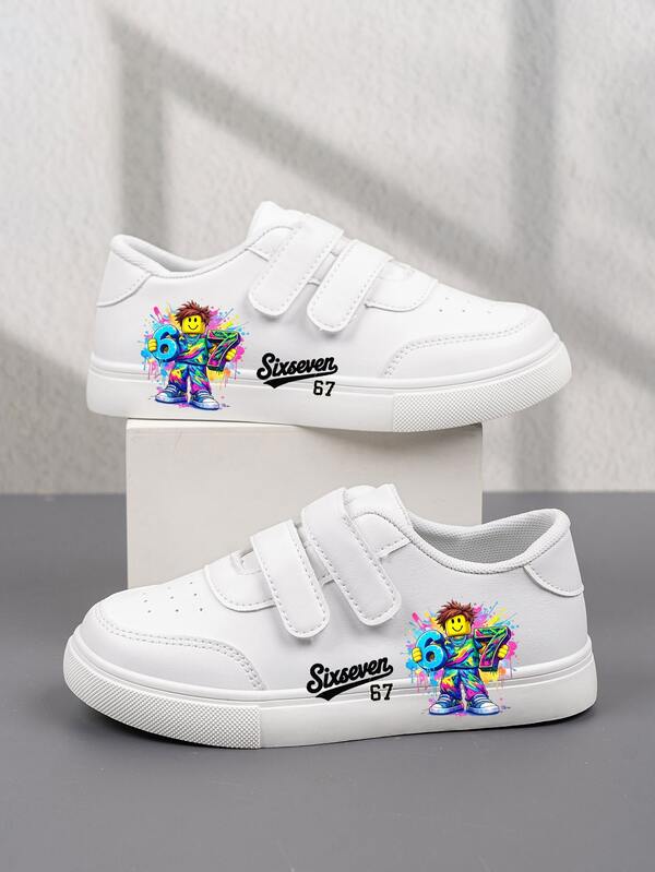 1 Pair Affordable & Fashionable Casual Sports Shoes For Kids, Durable Basketball Sneakers Suitable For Daily Wear, Outdoor Activities, Christmas Gift, Breathable Fabric, Flexible Sole, Children Athletic Shoes, Vacation Present, 2D Flat